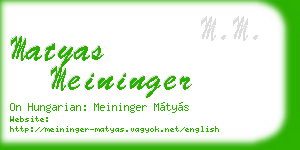 matyas meininger business card